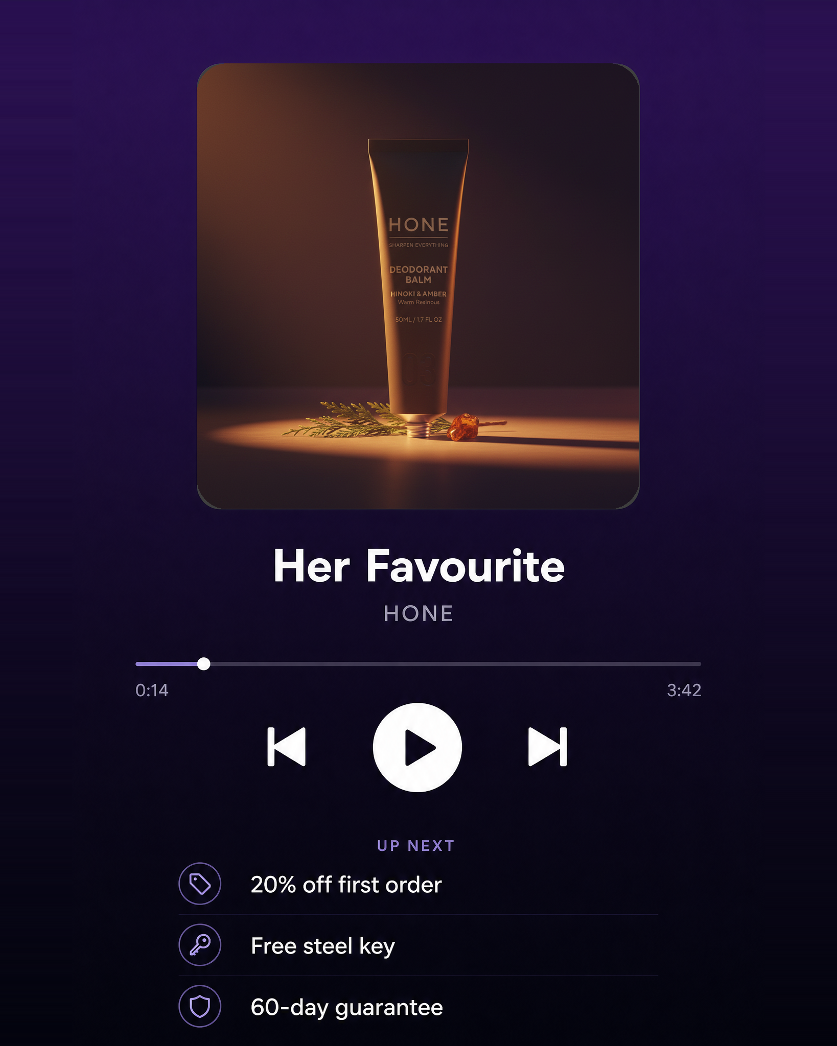 Hone now playing ad
